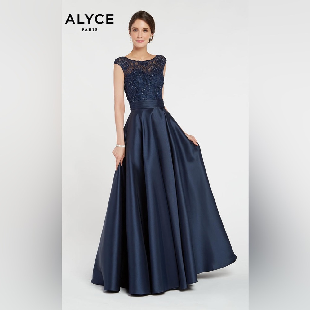 Alyce Paris Navy Blue Prom Dress